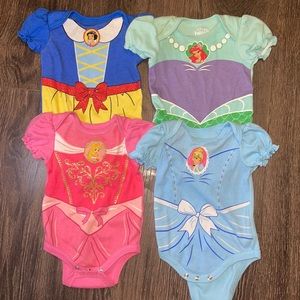 Disney Baby girl 0/3 princess onesie set of 4